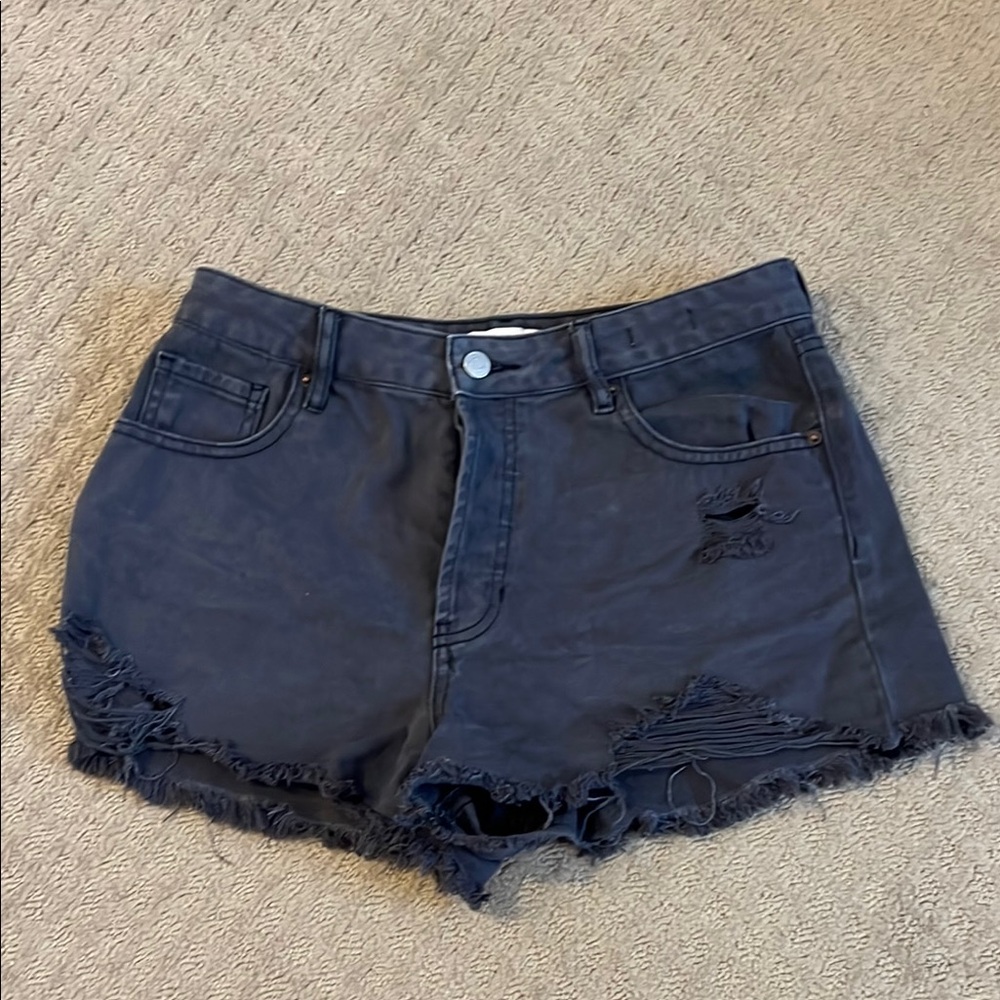 PacSun High Rise Festival Black Denim Shorts